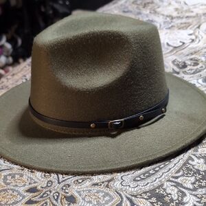 Men's Olive Green Fedora Hat